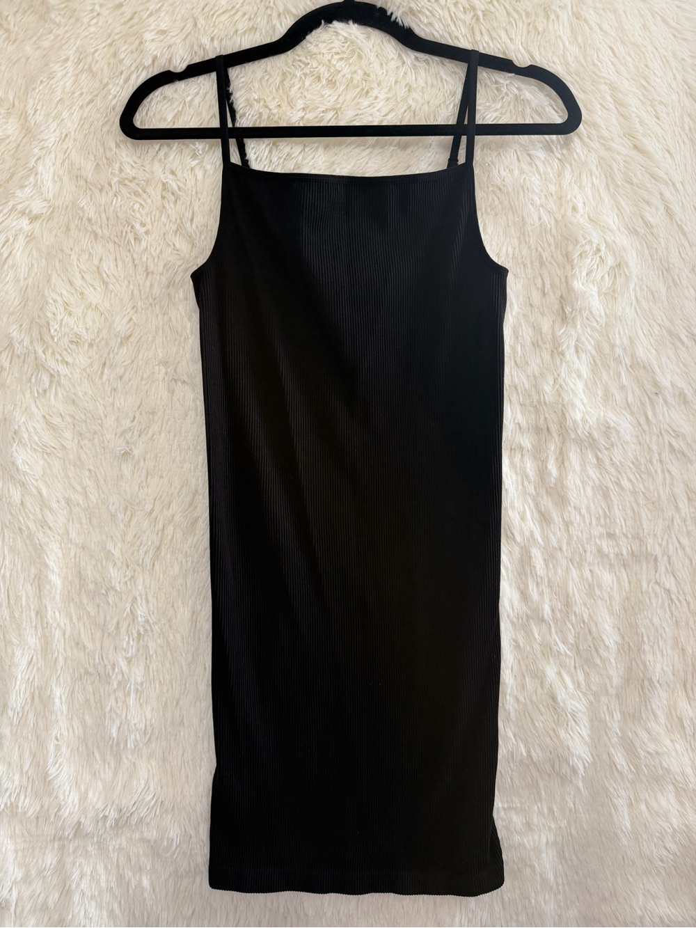 Sunday Best Aritzia Womens Rib-Knit Cami Mini Dress Size M/L Black Bodycon